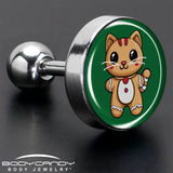 Christmas Holiday Gingerbrread Kitty Cat Tragus Cartilage Earring by Onyx O
