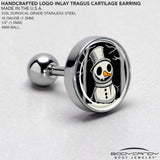 Christmas Holiday Spooky Snowman Tragus Cartilage Earring by Onyx O