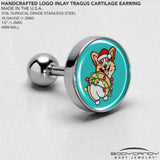 Christmas Holiday Lights Corgi Dog Tragus Cartilage Earring by Onyx O