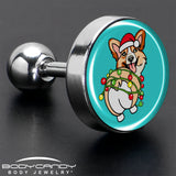 Christmas Holiday Lights Corgi Dog Tragus Cartilage Earring by Onyx O