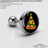 Christmas Holiday Pizza Tree Tragus Cartilage Earring by Onyx O