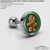 Christmas Holiday Zombie Gingergread Man Tragus Cartilage Earring by Onyx O