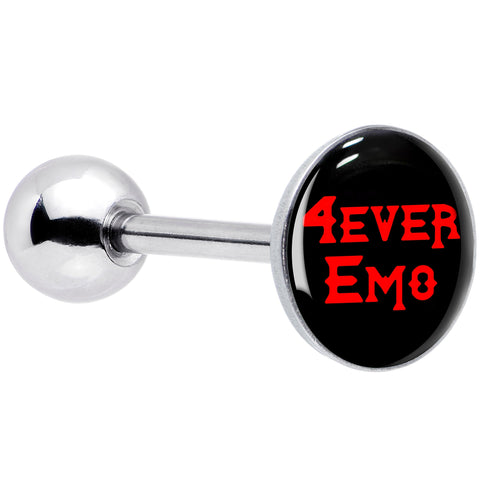 Black Red 4 Ever Emo Barbell Tongue Ring by Onyx O
