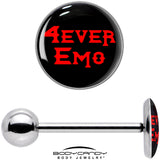 Black Red 4 Ever Emo Barbell Tongue Ring by Onyx O