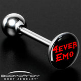 Black Red 4 Ever Emo Barbell Tongue Ring by Onyx O