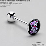 Attitude Teddy Bear Barbell Tongue Ring by Onyx O