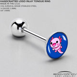 Adorable Axolotl Barbell Tongue Ring by Onyx O