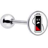 Battery Empty Barbell Tongue Ring by Onyx O