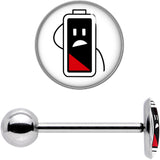 Battery Empty Barbell Tongue Ring by Onyx O