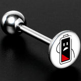 Battery Empty Barbell Tongue Ring by Onyx O