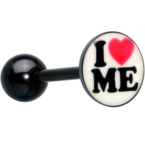 Black Glow in the Dark I Love Me Barbell Tongue Ring by Onyx O