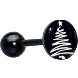 Black Glow in the Dark Holiday Christmas Tree Tongue Ring by Onyx O