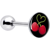 Cherry Heart Barbell Tongue Ring by Onyx O