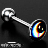 Chromatic Moon Barbell Tongue Ring by Onyx O