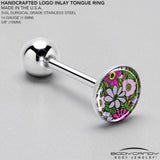 Blossom Creation Paradise of Pink Flowers Barbell Tongue Ring by Onyx O