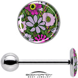 Blossom Creation Paradise of Pink Flowers Barbell Tongue Ring by Onyx O