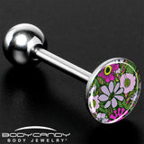 Blossom Creation Paradise of Pink Flowers Barbell Tongue Ring by Onyx O