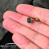 Black and White Kitty Cat Barbell Tongue Ring by Onyx O