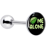 Black Green Leaf Me Alone Barbell Tongue Ring by Onyx O