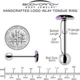 Black Mystic Kitty Cat Barbell Tongue Ring by Onyx O