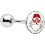 Christmas Peace Love Santa Barbell Tongue Ring by Onyx O