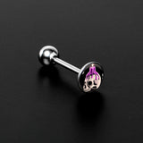 Burning Skull Candle Barbell Tongue Ring by Onyx O
