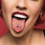 Burning Skull Candle Barbell Tongue Ring by Onyx O