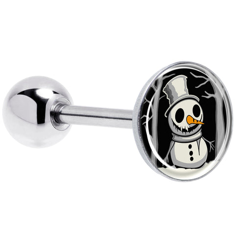 Christmas Holiday Spooky Snowman Barbell Tongue Ring by Onyx O