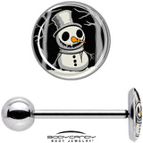 Christmas Holiday Spooky Snowman Barbell Tongue Ring by Onyx O
