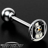 Christmas Holiday Spooky Snowman Barbell Tongue Ring by Onyx O