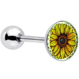 Blossom Creation Yellow Sunflower Barbell Tongue Ring by Onyx O