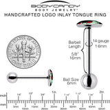 Christmas Holiday Dinosaur Barbell Tongue Ring by Onyx O