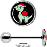 Christmas Holiday Dinosaur Barbell Tongue Ring by Onyx O