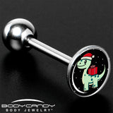 Christmas Holiday Dinosaur Barbell Tongue Ring by Onyx O