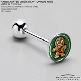 Christmas Holiday Zombie Gingergread Man Barbell Tongue Ring by Onyx O