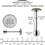 Christmas Holiday Zombie Gingergread Man Barbell Tongue Ring by Onyx O