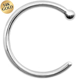 18G 5/16 Solid 14K White Gold Nose Hoop