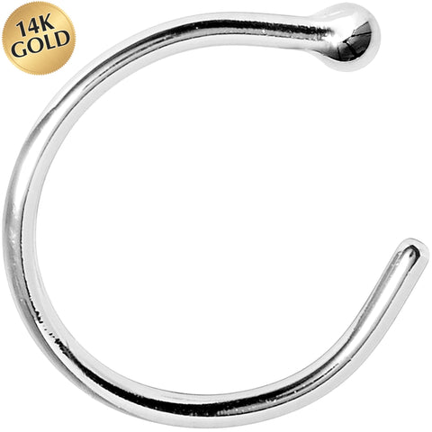 20G 5/16 Solid 14K White Gold Nose Hoop