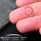 20G 3/8 Solid 18K White Gold Nose Hoop