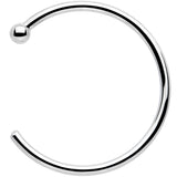 20G 3/8 Solid 18K White Gold Nose Hoop