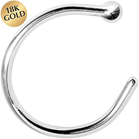 20G 5/16 Solid 18K White Gold Nose Hoop