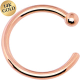 20G 1/4 14k Solid Rose Gold Nose Hoop