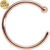 18G 3/8 14k Solid Rose Gold Nose Hoop