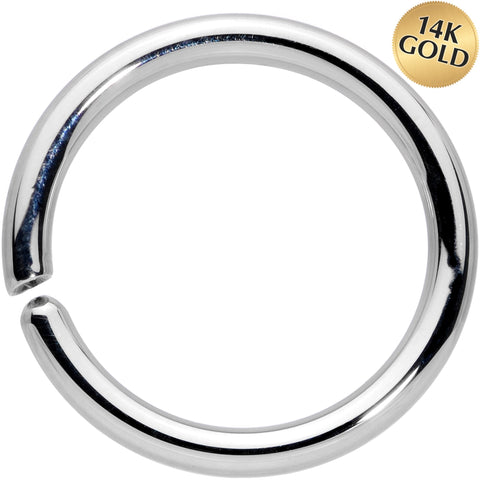 14G 7/16 Handcrafted Solid 14k White Gold Seamless Circular Ring