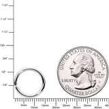14G 7/16 Handcrafted Solid 14k White Gold Seamless Circular Ring