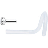 18G 14K White Gold 1.5mm Genuine Diamond Bioplast Micro Nose Ring