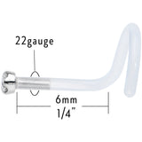 18G 14K White Gold 1.5mm Genuine Diamond Bioplast Micro Nose Ring