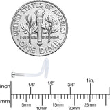 18G 14K White Gold 1.5mm Genuine Diamond Bioplast Micro Nose Ring