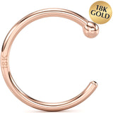20G 3/8 Solid 18K Rose Gold Nose Hoop