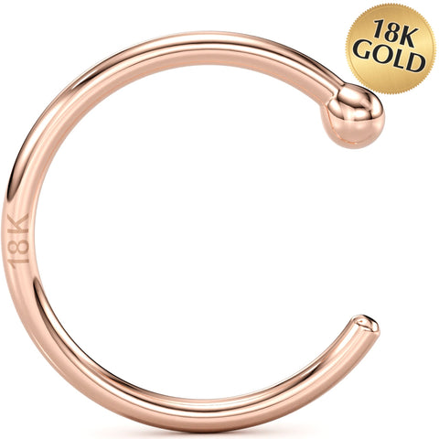 20G 5/16 Solid 18K Rose Gold Nose Hoop